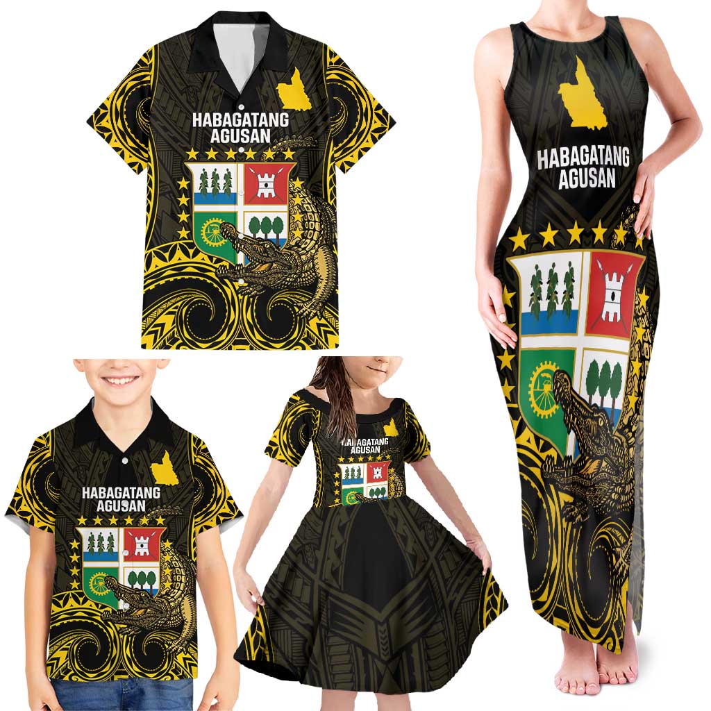 Agusan del Sur Philippines Family Matching Tank Maxi Dress and Hawaiian Shirt Habagatang Agusan Lolong LT14 - Polynesian Pride