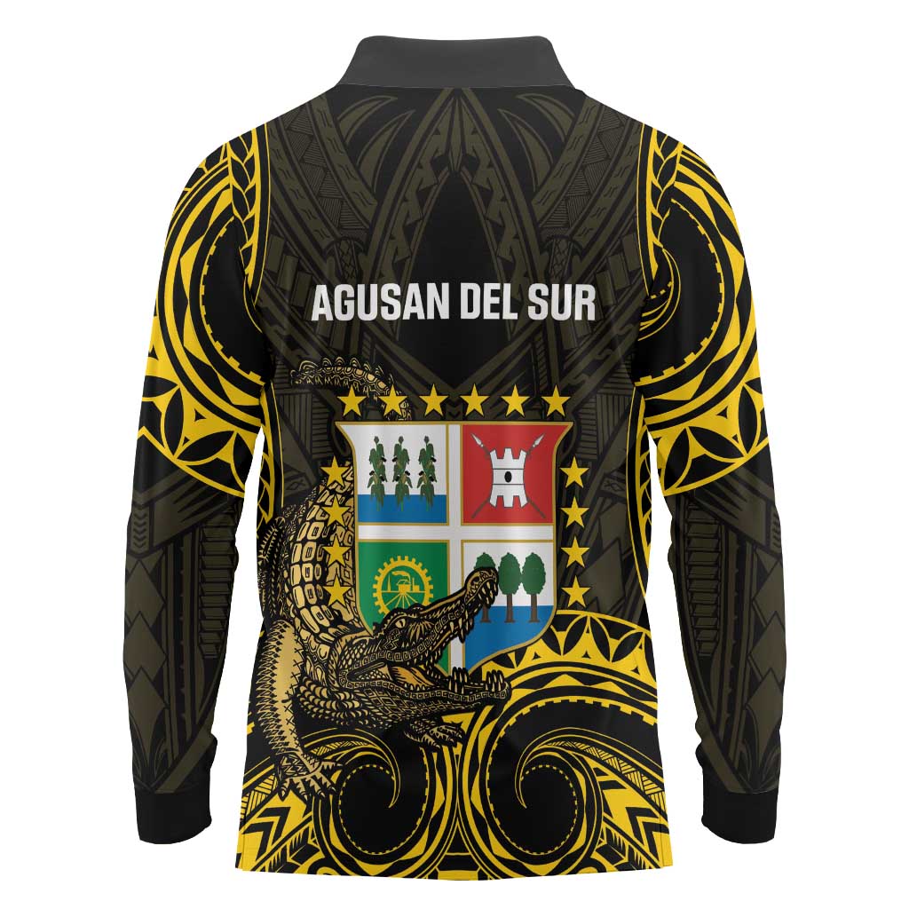 Agusan del Sur Philippines Long Sleeve Polo Shirt Habagatang Agusan Lolong