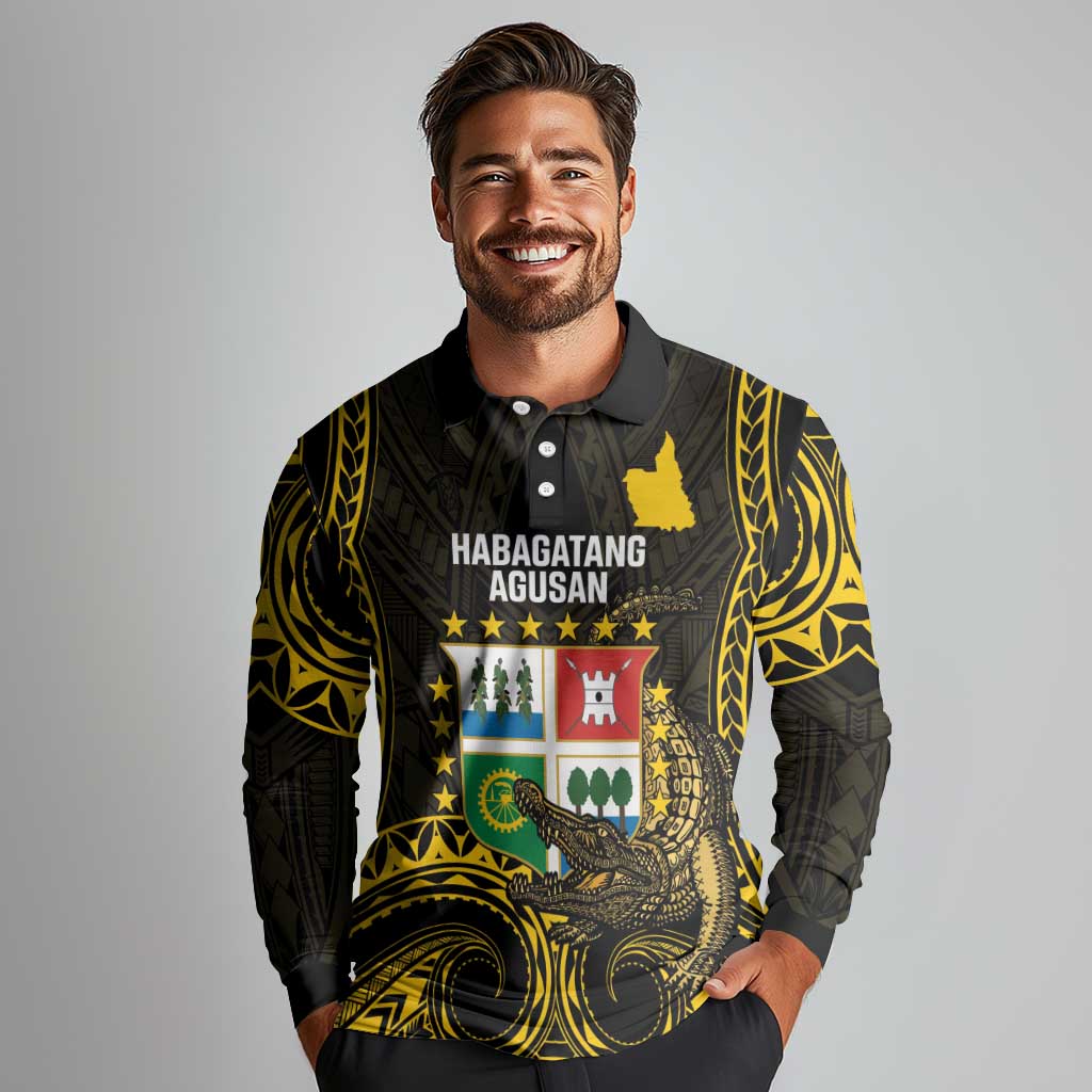 Agusan del Sur Philippines Long Sleeve Polo Shirt Habagatang Agusan Lolong