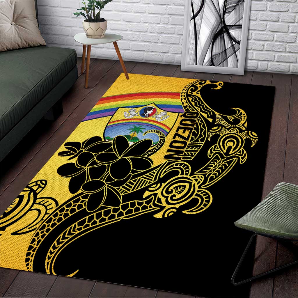 Quezon Province Area Rug Cocolandia Philippines Turtle LT14 Gold - Polynesian Pride