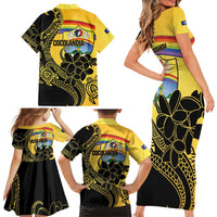 Quezon Province Family Matching Short Sleeve Bodycon Dress and Hawaiian Shirt Cocolandia Philippines Turtle LT14 - Polynesian Pride