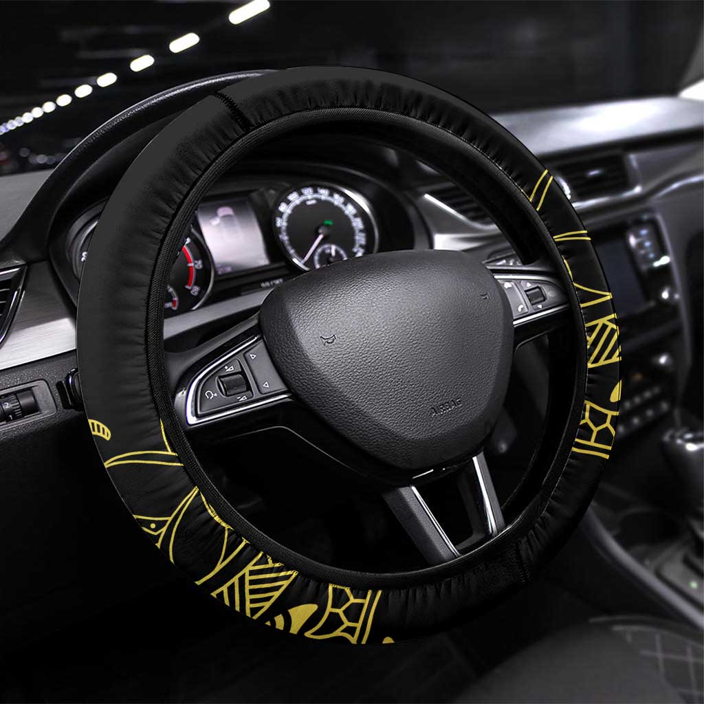 Quezon Province Steering Wheel Cover Cocolandia Philippines Turtle LT14 Universal Fit Gold - Polynesian Pride