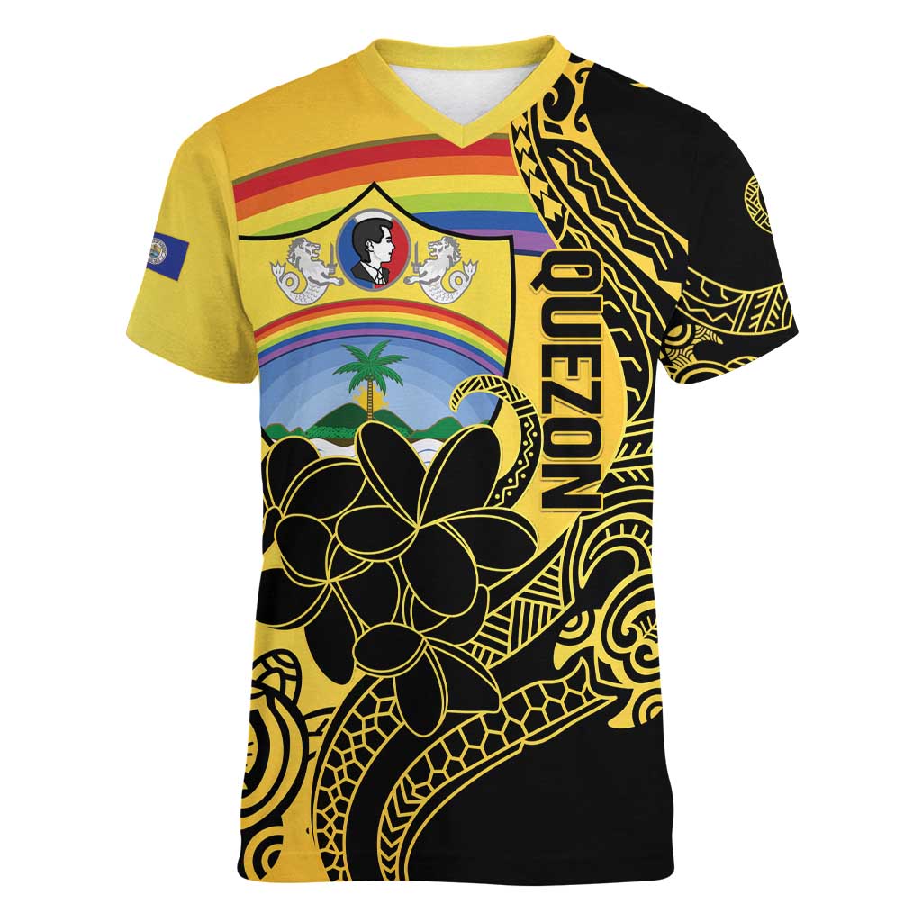 Quezon Province Women V-Neck T-Shirt Cocolandia Philippines Turtle