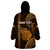 Personalised Hawaiian Islands Wearable Blanket Hoodie Lani Map Gold Kanaka With Kakau LT14 - Polynesian Pride
