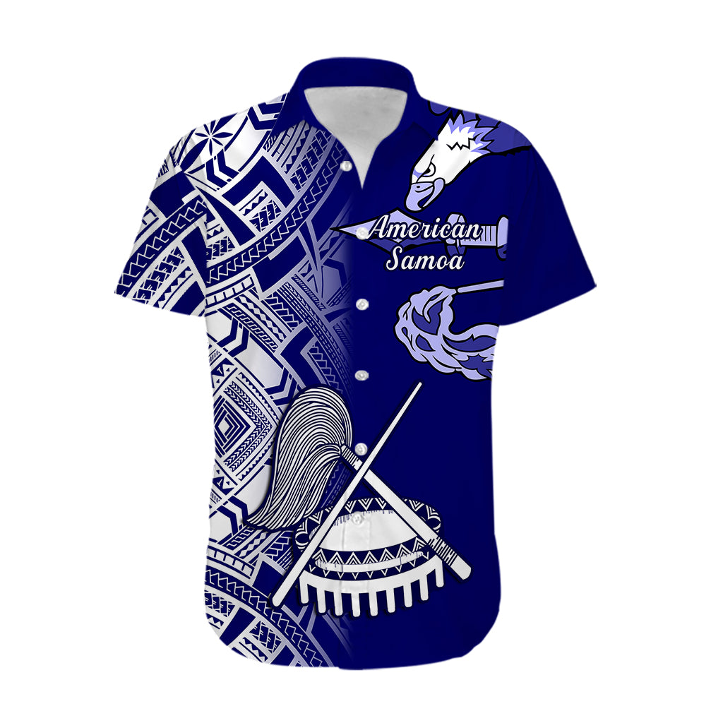 Personalised American Samoa Hawaiian Shirt July 4 Independence Day LT14 Blue - Polynesian Pride