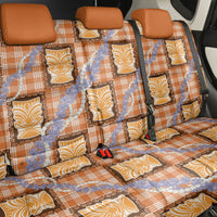 Aloha Hawaii Tiki Palaka Motifs Back Car Seat Cover Honohono Lei Orange Elegant Vibes