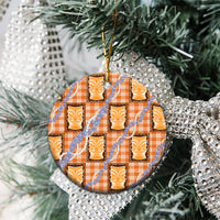 Aloha Hawaii Tiki Palaka Motifs Ceramic Ornament Honohono Lei Orange Elegant Vibes