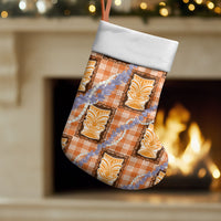 Aloha Hawaii Tiki Palaka Motifs Christmas Stocking Honohono Lei Orange Elegant Vibes