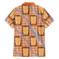Aloha Hawaii Tiki Palaka Motifs Family Matching Summer Maxi Dress and Hawaiian Shirt Honohono Lei Orange Elegant Vibes LT14 - Polynesian Pride