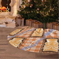 Aloha Hawaii Tiki Palaka Motifs Tree Skirt Honohono Lei Orange Elegant Vibes