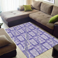 Aloha Hawaii Tiki Palaka Motifs Area Rug Honohono Lei Purple Elegant Vibes