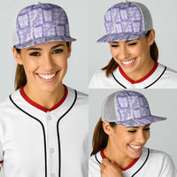 Aloha Hawaii Tiki Palaka Motifs Baseball Net Cap Honohono Lei Purple Elegant Vibes