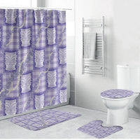 Aloha Hawaii Tiki Palaka Motifs Bathroom Set Honohono Lei Purple Elegant Vibes