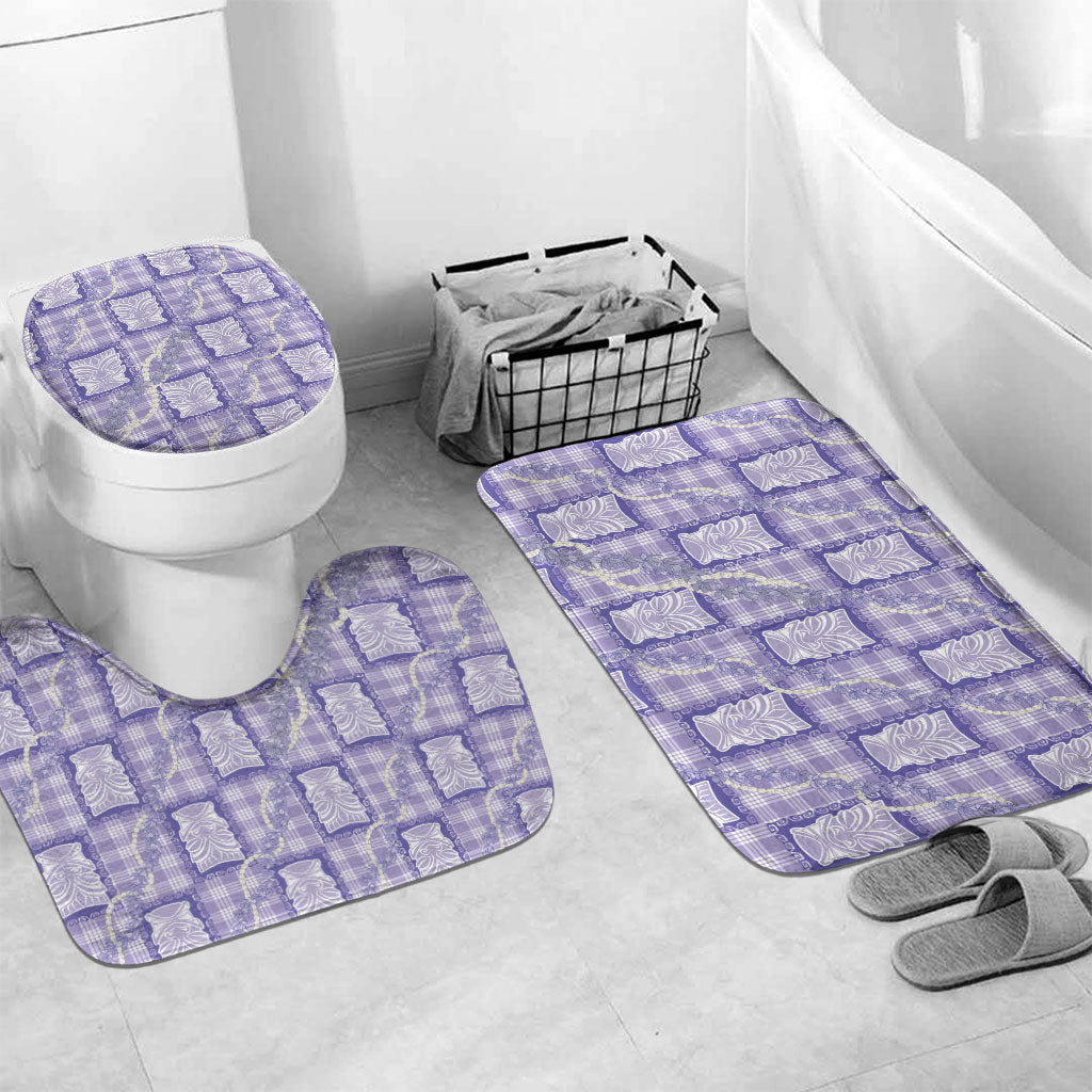 Aloha Hawaii Tiki Palaka Motifs Bathroom Set Honohono Lei Purple Elegant Vibes