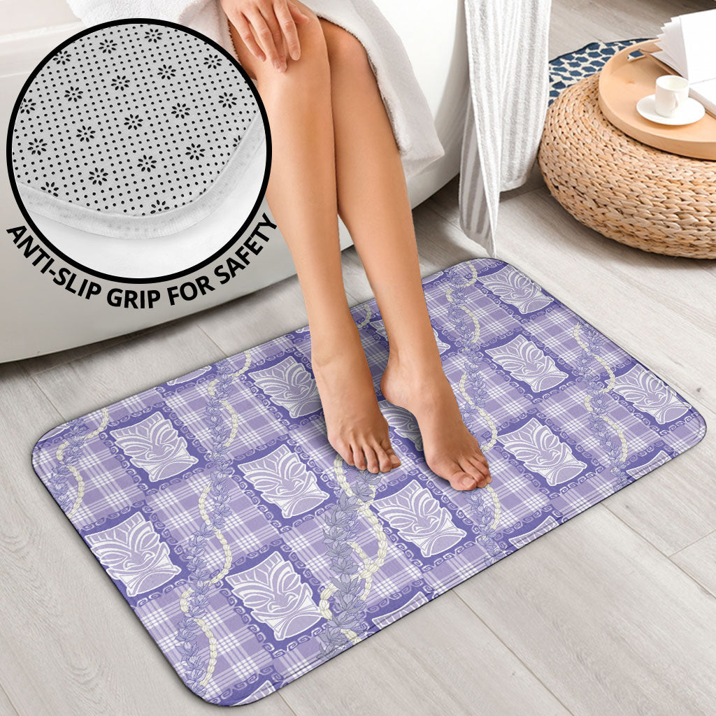 Aloha Hawaii Tiki Palaka Motifs Bathroom Set Honohono Lei Purple Elegant Vibes