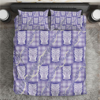 Aloha Hawaii Tiki Palaka Motifs Bedding Set Honohono Lei Purple Elegant Vibes