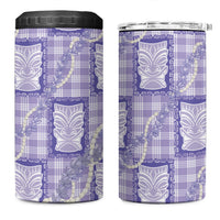 Aloha Hawaii Tiki Palaka Motifs 4 in 1 Can Cooler Tumbler Honohono Lei Purple Elegant Vibes LT14 One Size: 16 oz Purple - Polynesian Pride