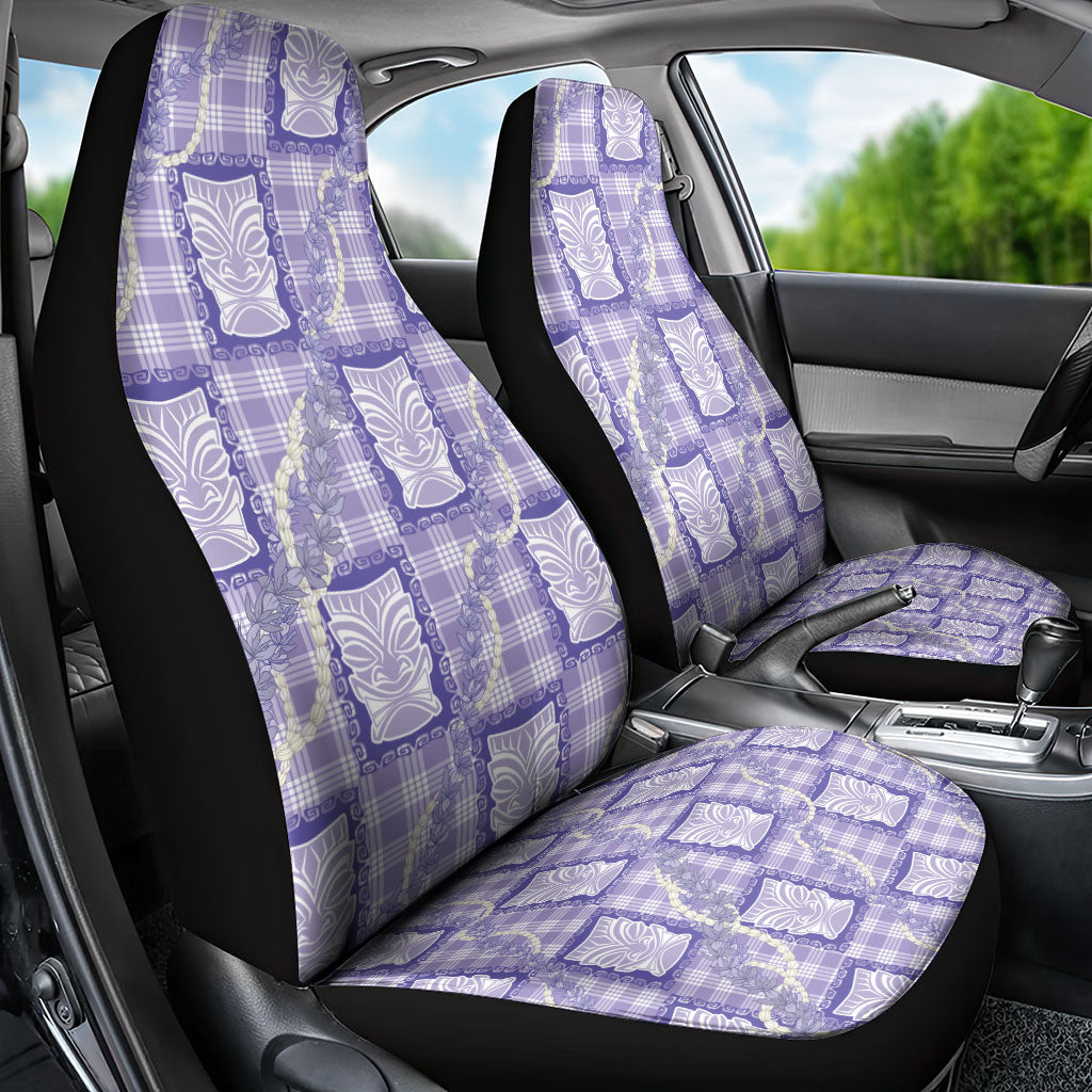 Aloha Hawaii Tiki Palaka Motifs Car Seat Cover Honohono Lei Purple Elegant Vibes LT14 - Polynesian Pride