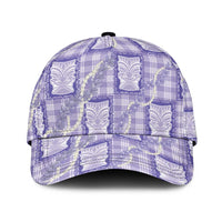 Aloha Hawaii Tiki Palaka Motifs Classic Cap Honohono Lei Purple Elegant Vibes