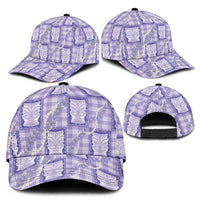 Aloha Hawaii Tiki Palaka Motifs Classic Cap Honohono Lei Purple Elegant Vibes