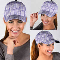 Aloha Hawaii Tiki Palaka Motifs Classic Cap Honohono Lei Purple Elegant Vibes