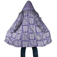 Aloha Hawaii Tiki Palaka Motifs Cloak Honohono Lei Purple Elegant Vibes
