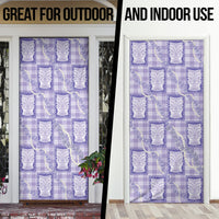 Aloha Hawaii Tiki Palaka Motifs Door Cover Honohono Lei Purple Elegant Vibes LT14 - Polynesian Pride