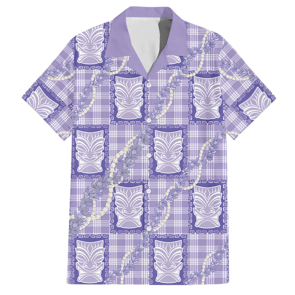 Aloha Hawaii Tiki Palaka Motifs Hawaiian Shirt Honohono Lei Purple Elegant Vibes LT14 Purple - Polynesian Pride