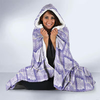 Aloha Hawaii Tiki Palaka Motifs Hooded Blanket Honohono Lei Purple Elegant Vibes