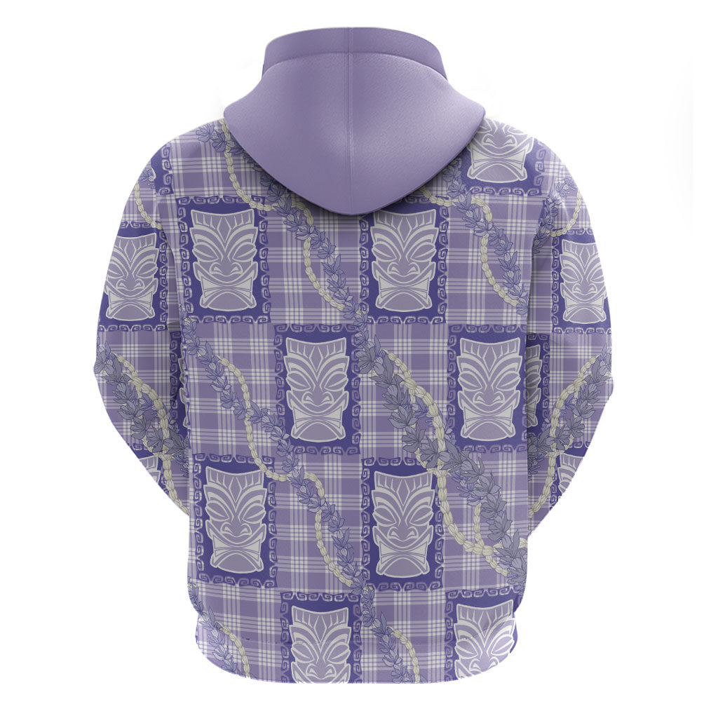 Aloha Hawaii Tiki Palaka Motifs Hoodie Honohono Lei Purple Elegant Vibes LT14 - Polynesian Pride