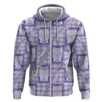 Aloha Hawaii Tiki Palaka Motifs Hoodie Honohono Lei Purple Elegant Vibes LT14 Zip Hoodie Purple - Polynesian Pride