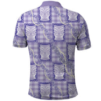 Aloha Hawaii Tiki Palaka Motifs Polo Shirt Honohono Lei Purple Elegant Vibes LT14 - Polynesian Pride