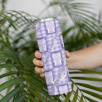 Aloha Hawaii Tiki Palaka Motifs Skinny Tumbler Honohono Lei Purple Elegant Vibes LT14 - Polynesian Pride