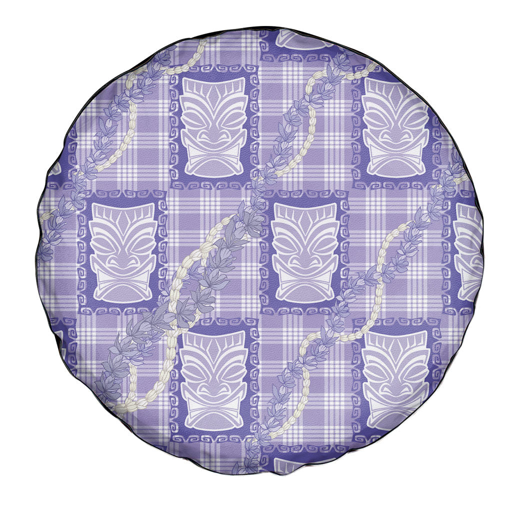 Aloha Hawaii Tiki Palaka Motifs Spare Tire Cover Honohono Lei Purple Elegant Vibes LT14 - Polynesian Pride