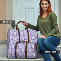 Aloha Hawaii Tiki Palaka Motifs Travel Bag Honohono Lei Purple Elegant Vibes LT14 - Polynesian Pride