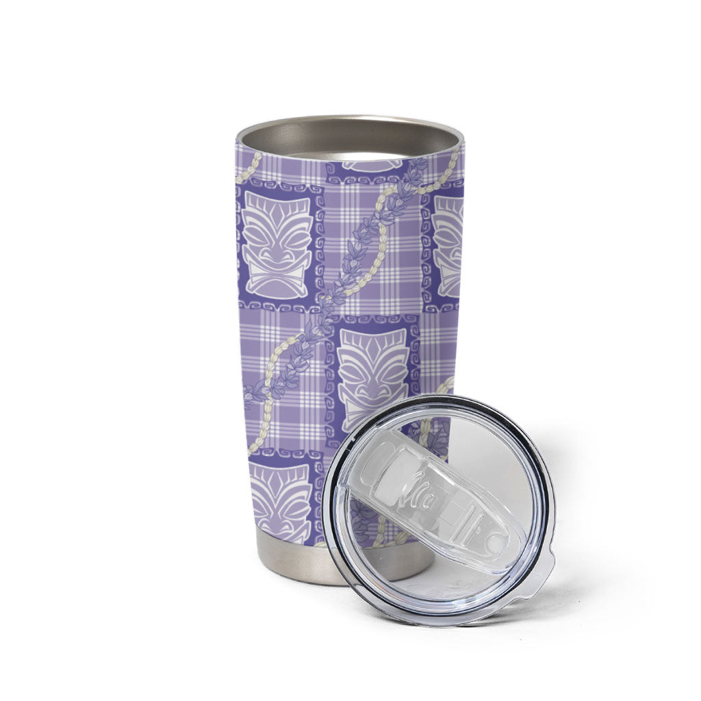 Aloha Hawaii Tiki Palaka Motifs Tumbler Cup Honohono Lei Purple Elegant Vibes LT14 - Polynesian Pride