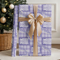 Aloha Hawaii Tiki Palaka Motifs Wrapping Paper Honohono Lei Purple Elegant Vibes LT14 - Polynesian Pride