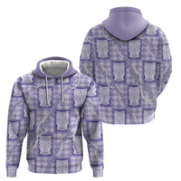 Aloha Hawaii Tiki Palaka Motifs Zip Hoodie Honohono Lei Purple Elegant Vibes LT14 - Polynesian Pride