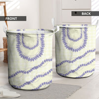 Hawaii Honohono Palaka Motifs Laundry Basket Hawaiian Orchid Lei
