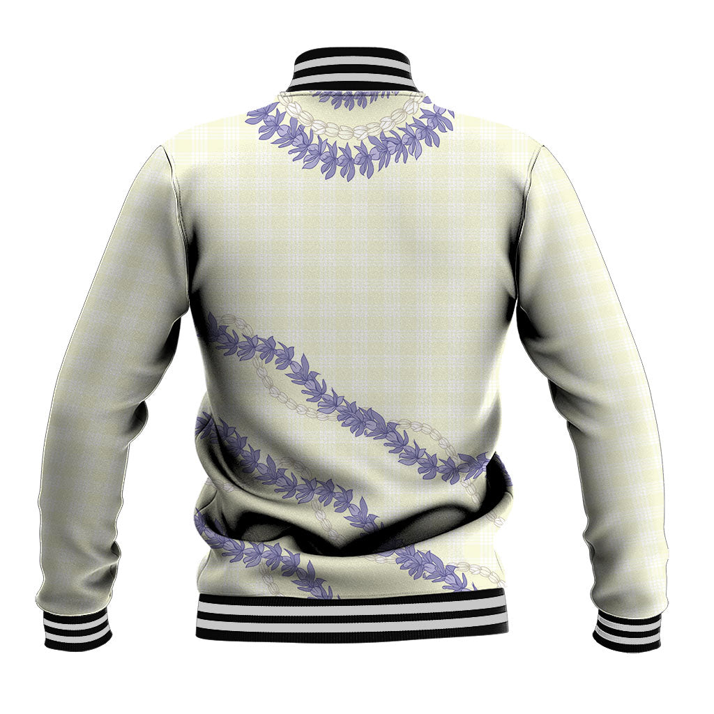 Hawaii Honohono Palaka Motifs Baseball Jacket Hawaiian Orchid Lei