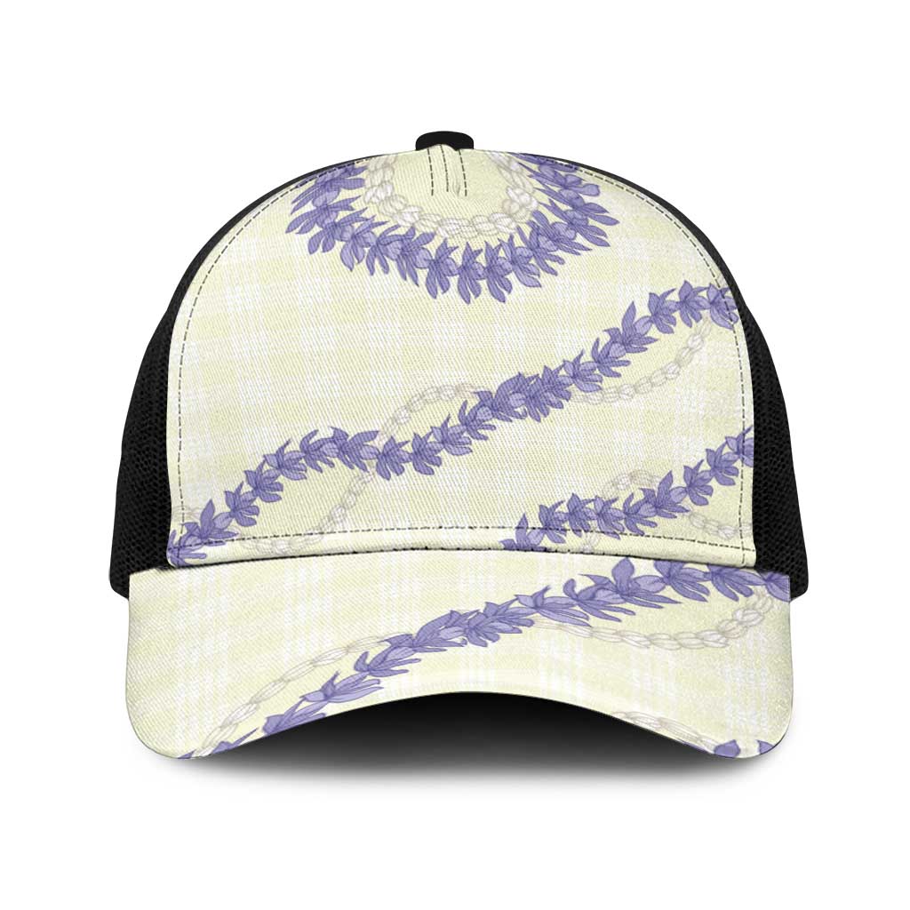 Hawaii Honohono Palaka Motifs Baseball Net Cap Hawaiian Orchid Lei