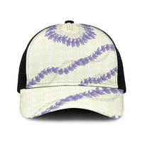 Hawaii Honohono Palaka Motifs Baseball Net Cap Hawaiian Orchid Lei