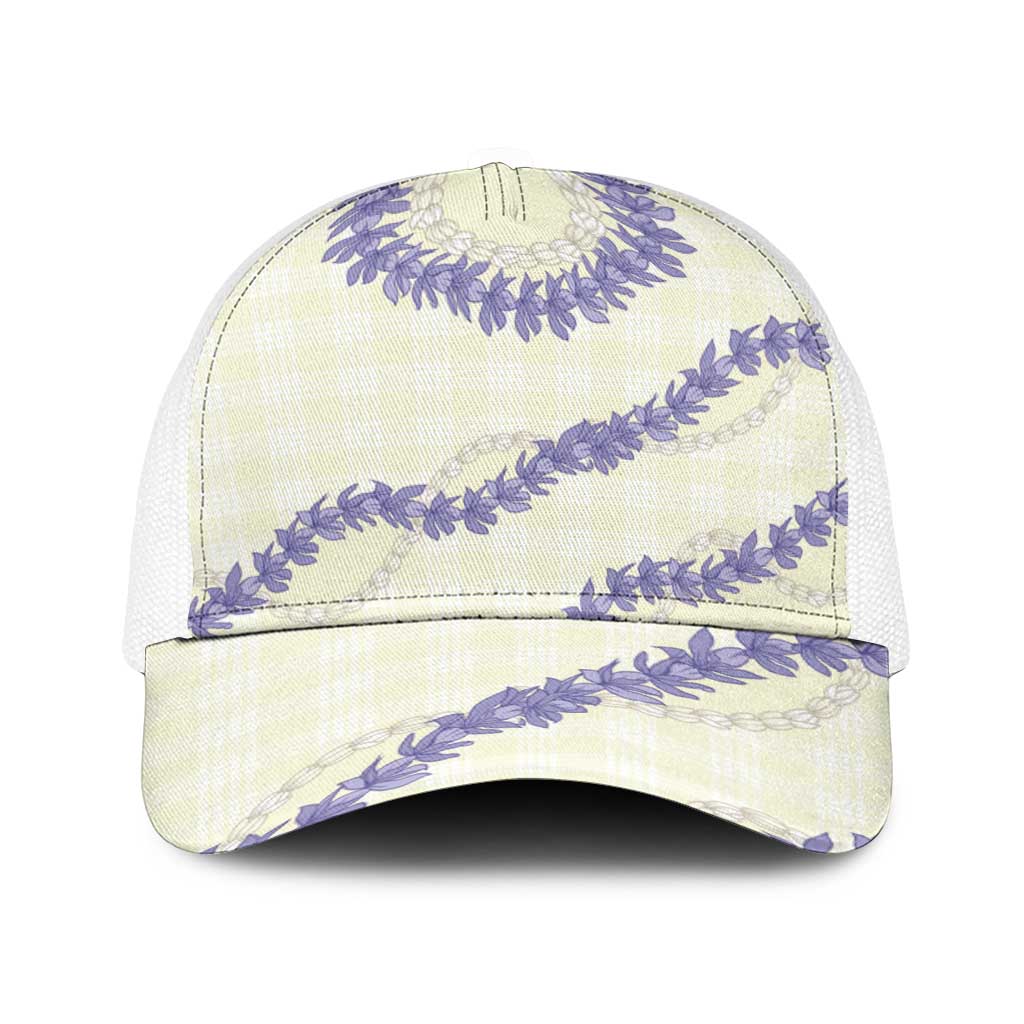 Hawaii Honohono Palaka Motifs Baseball Net Cap Hawaiian Orchid Lei