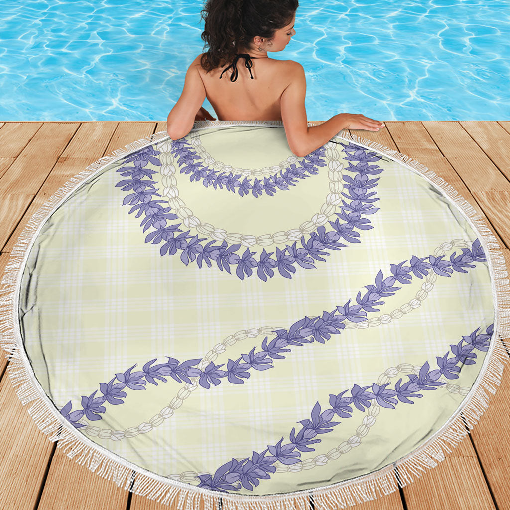 Hawaii Honohono Palaka Motifs Beach Blanket Hawaiian Orchid Lei