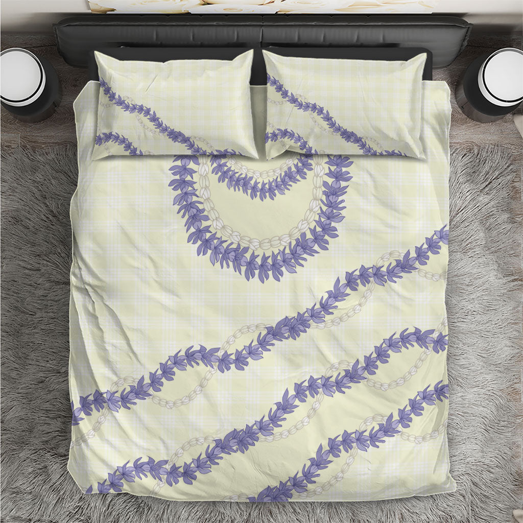 Hawaii Honohono Palaka Motifs Bedding Set Hawaiian Orchid Lei