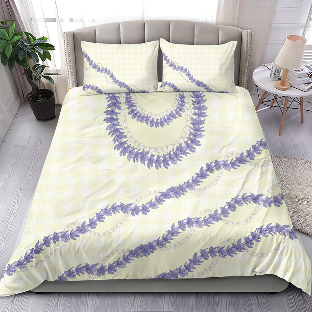 Hawaii Honohono Palaka Motifs Bedding Set Hawaiian Orchid Lei