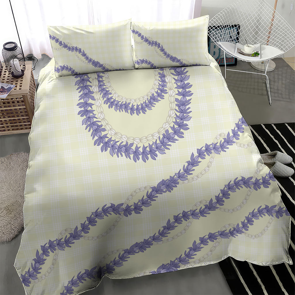 Hawaii Honohono Palaka Motifs Bedding Set Hawaiian Orchid Lei