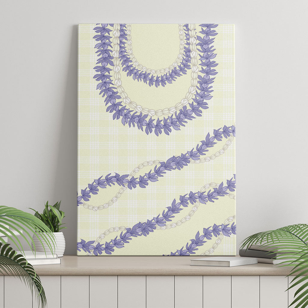 Hawaii Honohono Palaka Motifs Canvas Wall Art Hawaiian Orchid Lei