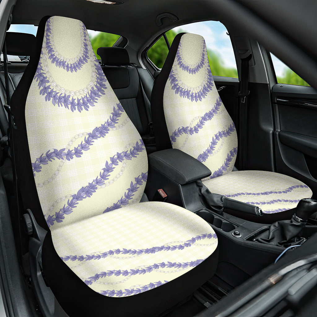 Hawaii Honohono Palaka Motifs Car Seat Cover Hawaiian Orchid Lei