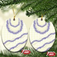 Hawaii Honohono Palaka Motifs Ceramic Ornament Hawaiian Orchid Lei